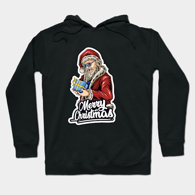 Vintage Santa Claus Retro Design Christmas Beer Funny Gift Idea Hoodie by ivaostrogonac